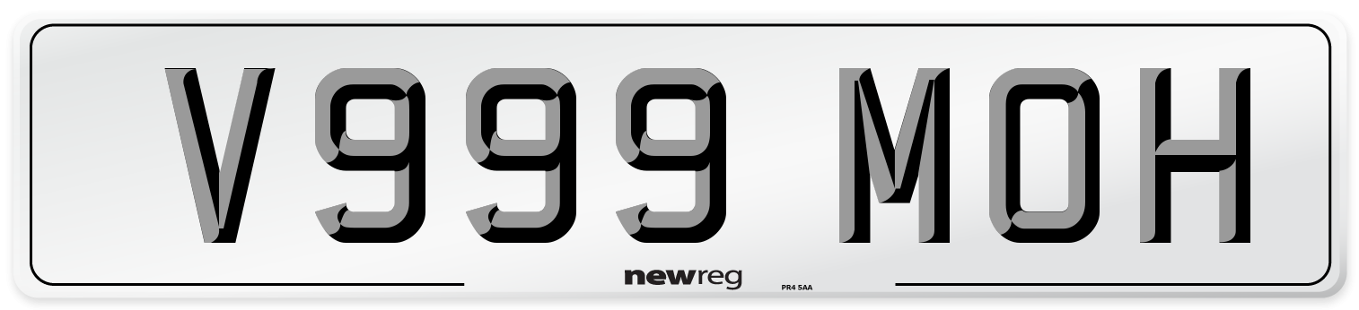 V999 MOH Number Plate from New Reg